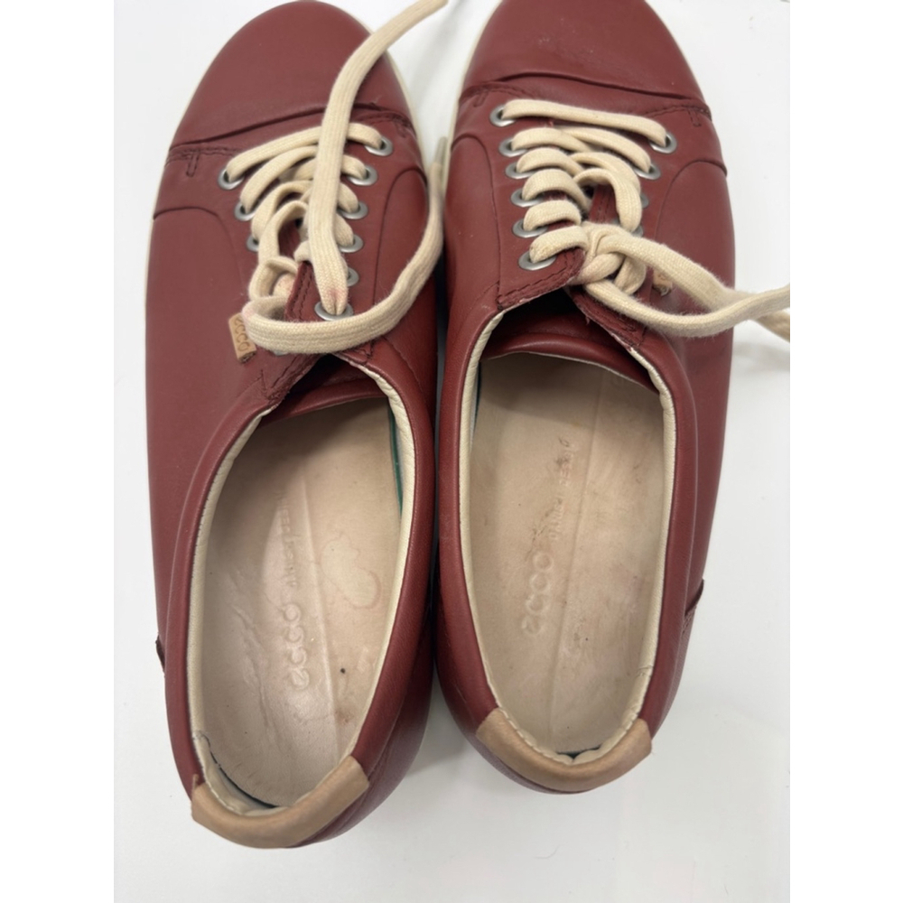 Women's ECCO leather Sneakers, Burgundy, US 9 - Picture 5 of 7